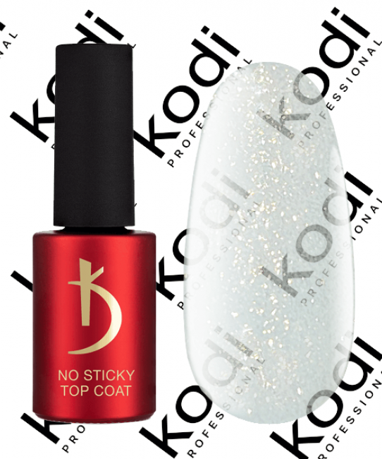 Верхнее покрытие для гель-лака без липкого слоя No Sticky Top coat Sparkle Gold, 7 мл